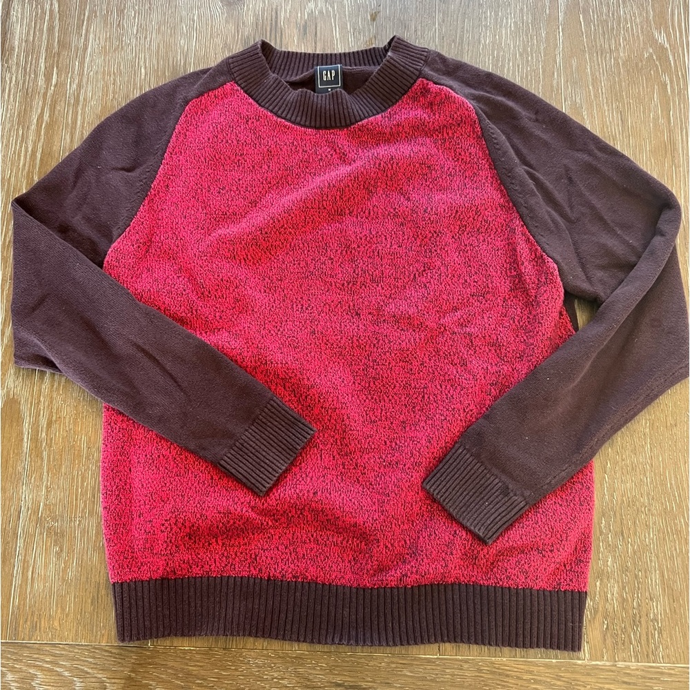 Gap Womens Crewneck Two Toned Sweater Size Medium Purple Red
